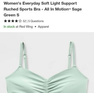 All In Motion Light Sage Sports Bra